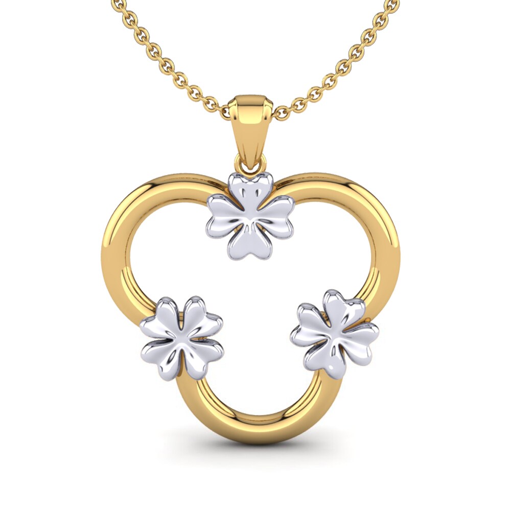 18k Yellow / White Gold Flower Pendant Lethe