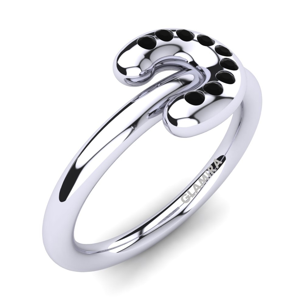 950 Palladium Black Diamond Knuckle Ring Linzia