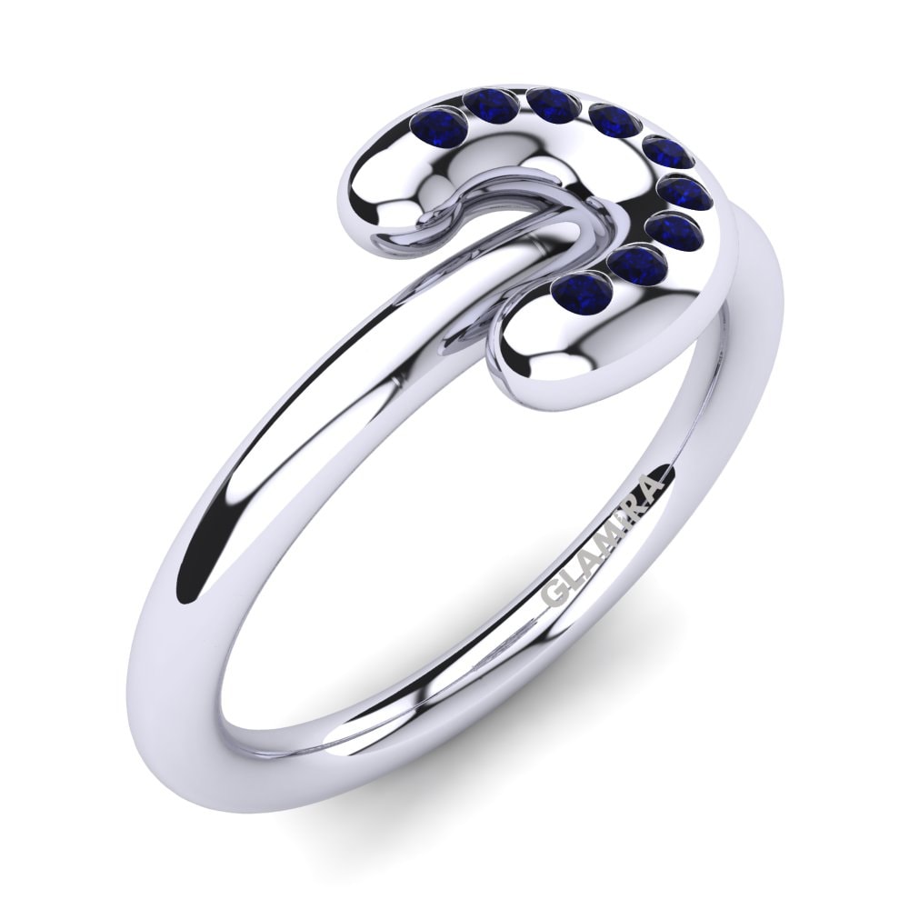 950 Palladium Sapphire Knuckle Ring Linzia