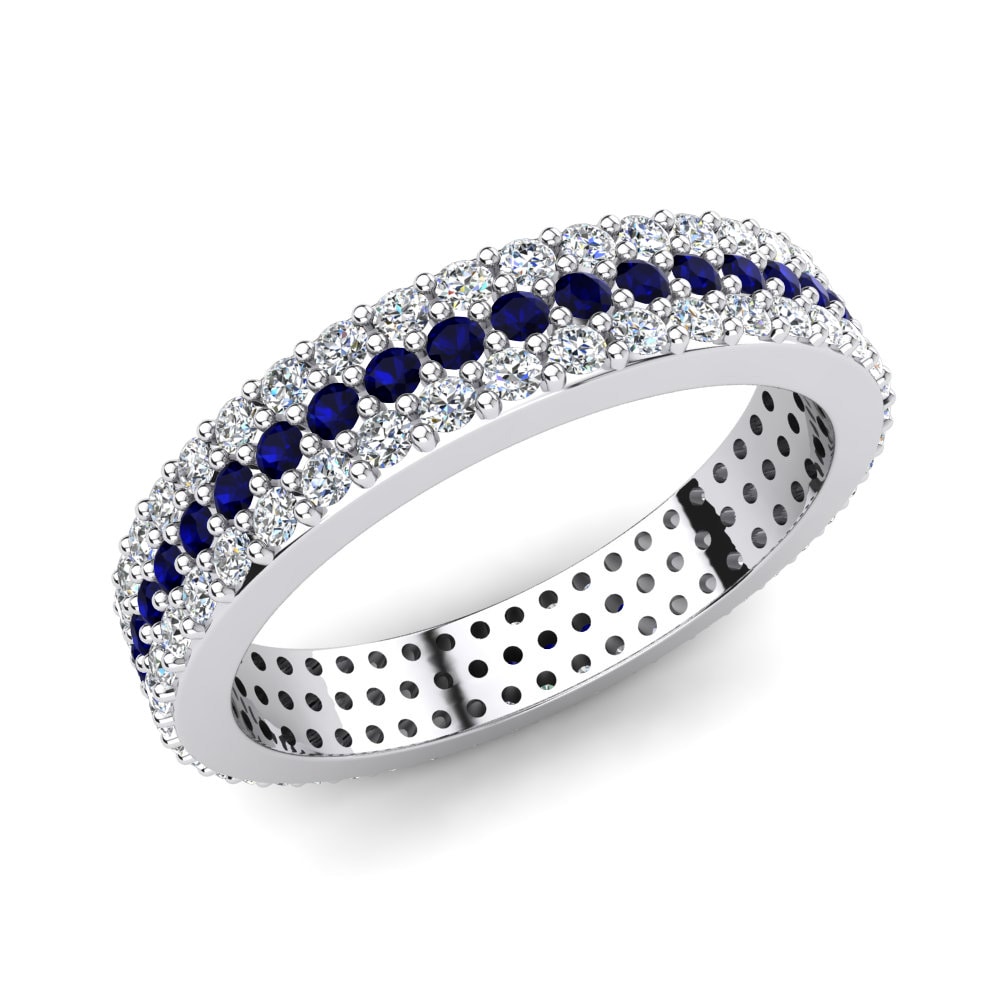 Platine 950 Saphir Bague Loujain