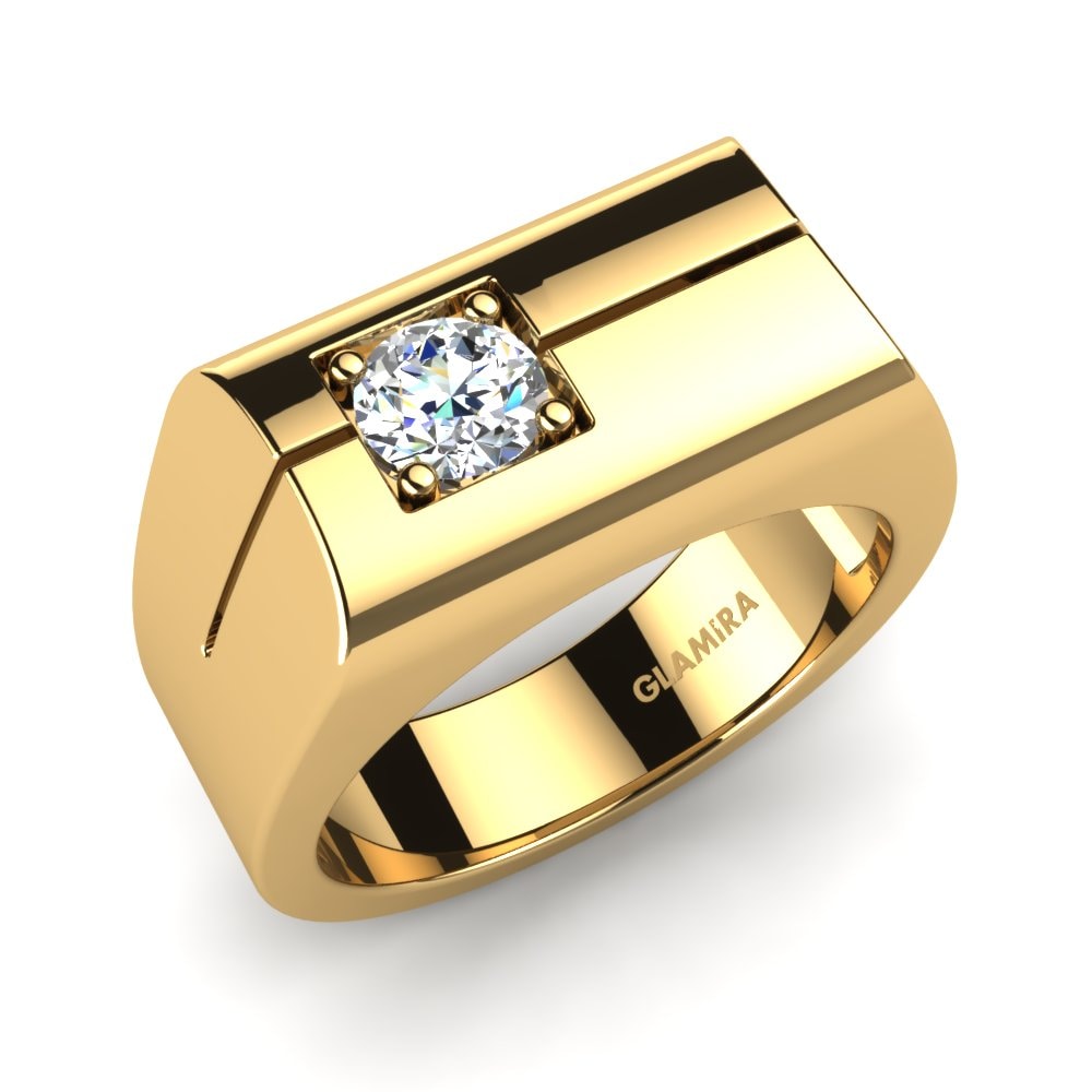 18ct Yellow Gold Lab Grown Diamond Men's Ring Guilt Free