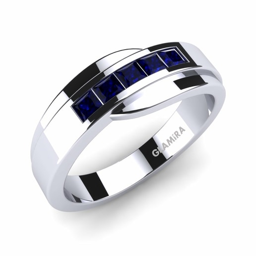Men's Ring Magical Day 585 White Gold & Sapphire