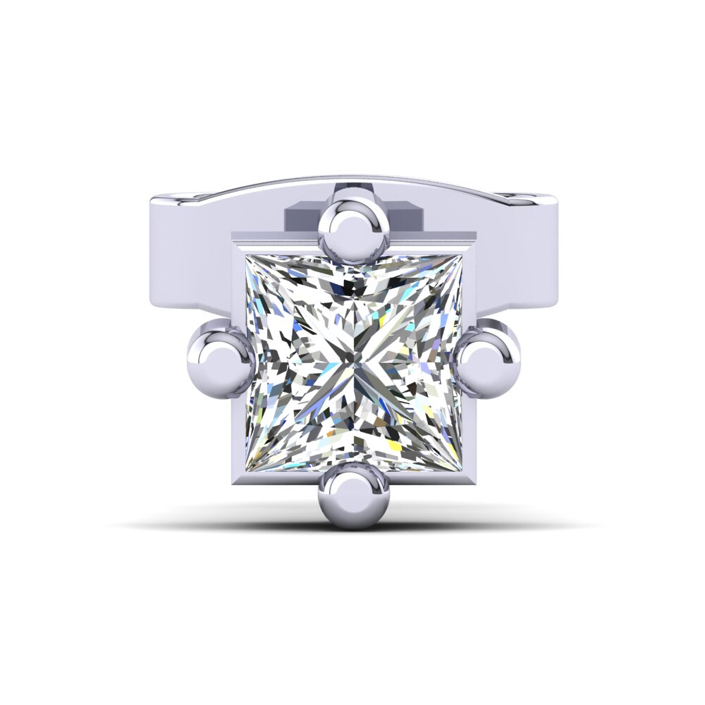K b Herre reringe Plamen I 0 2 Karat Prinsesse Snit 585 Hvidguld 