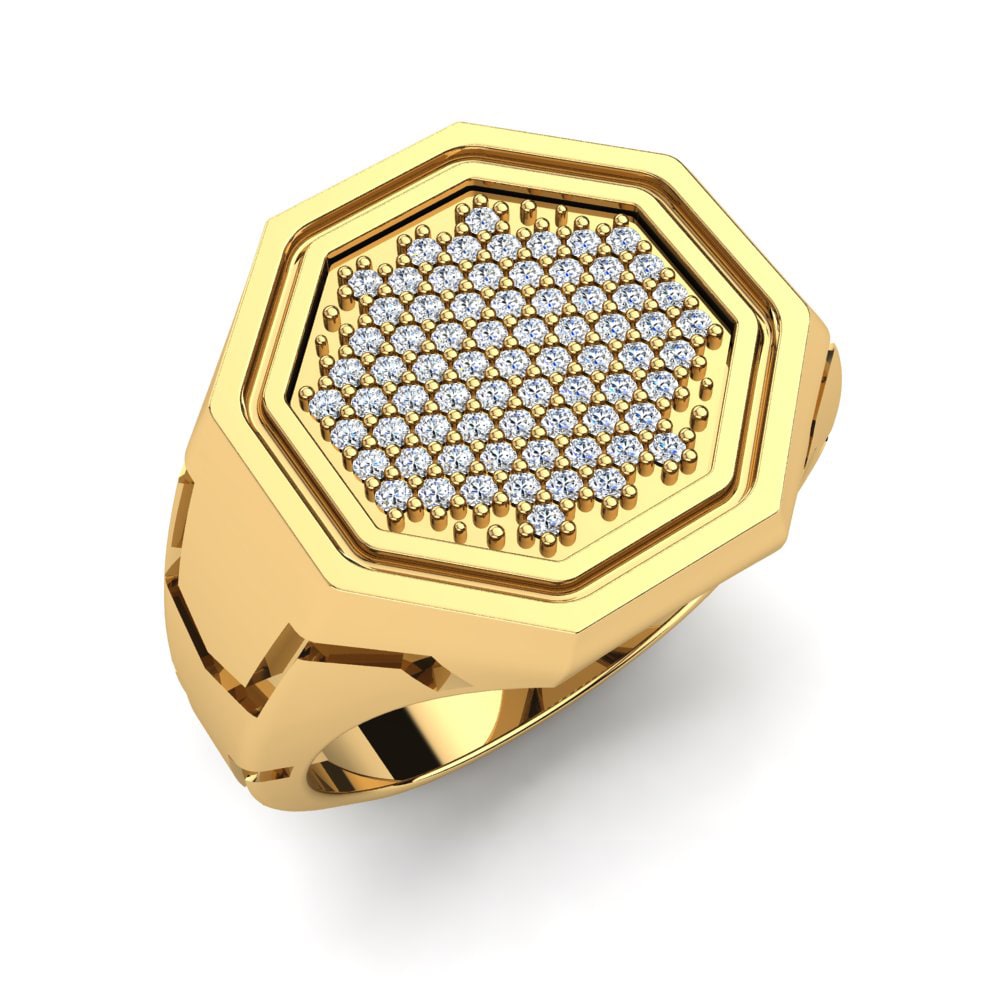 18ct Yellow Gold Lab Grown Diamond Men's Ring Algirdas