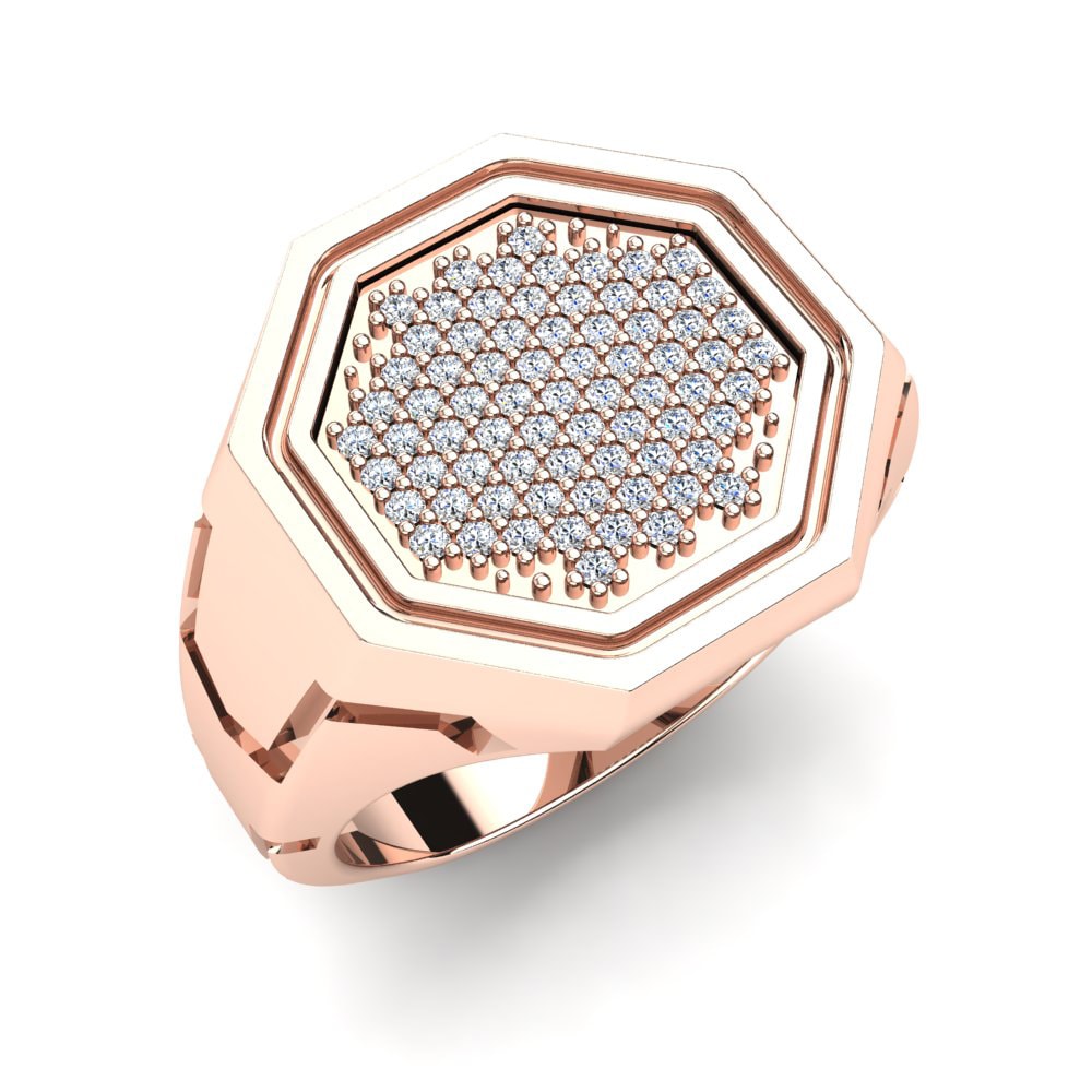 Oro Rosso 585 Moissanite Anello da uomo Algirdas