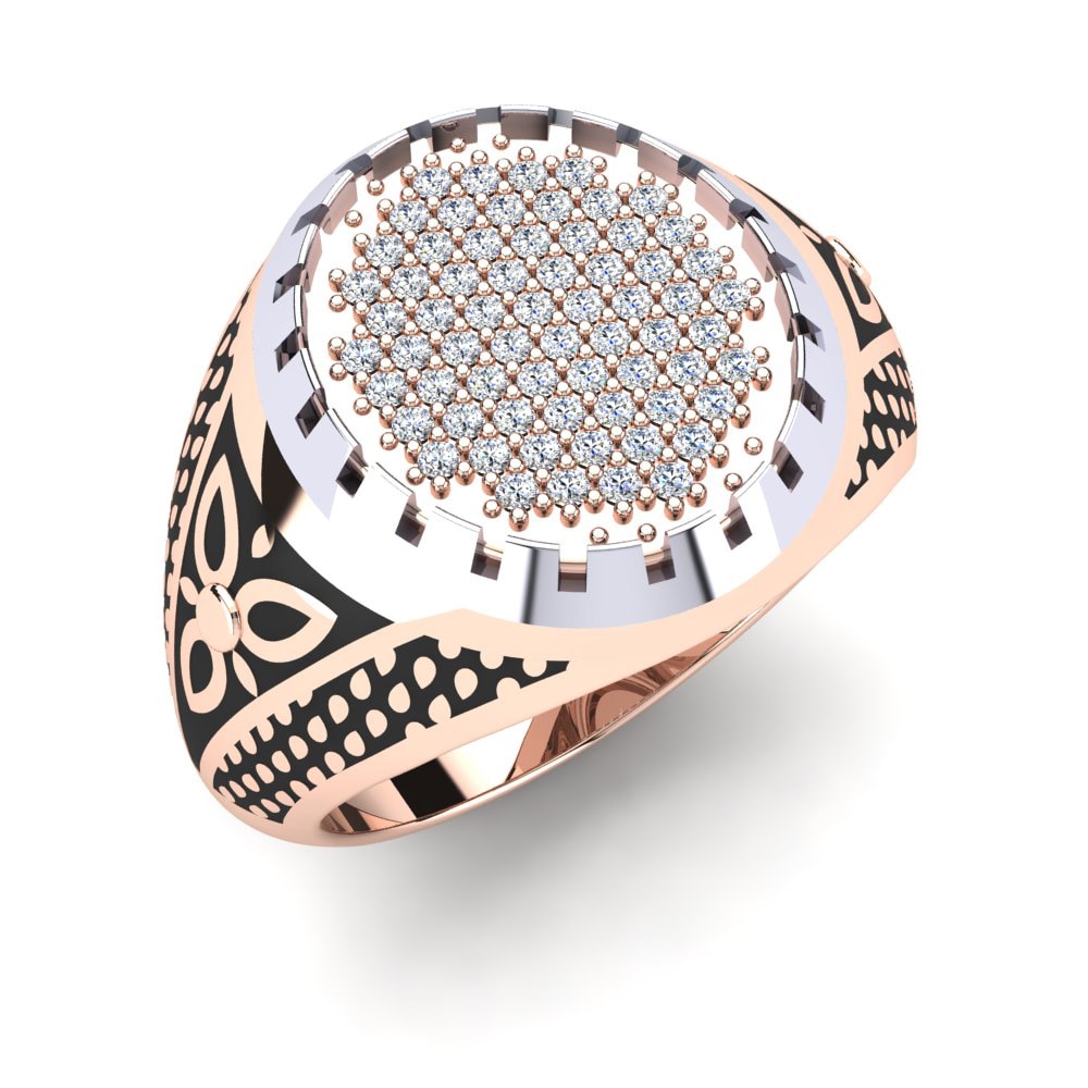 9ct Rose & White Gold Diamond Men's Ring Andarius