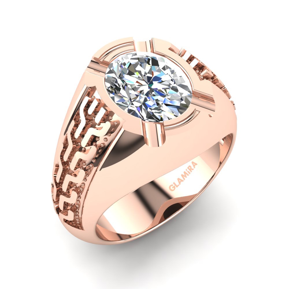 Oro Rosso 585 Moissanite Anello da uomo Baynard