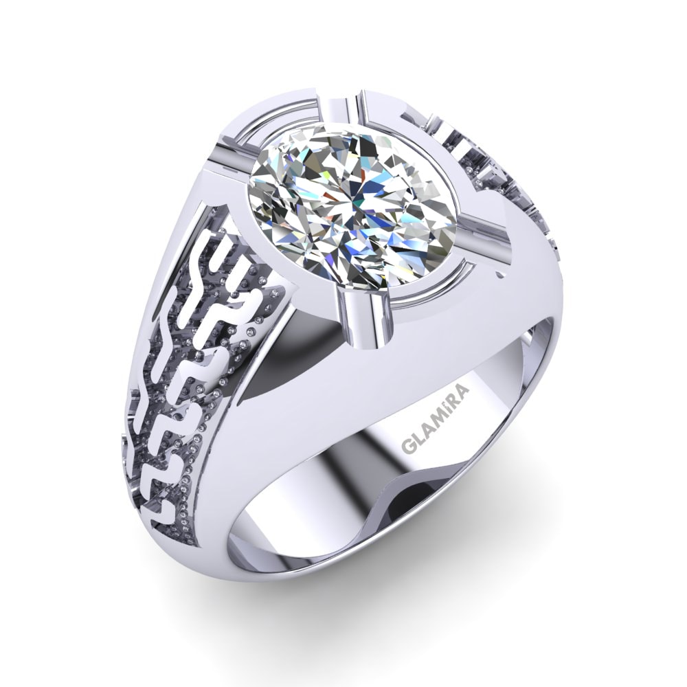 9ct White Gold Moissanite Men's Ring Baynard