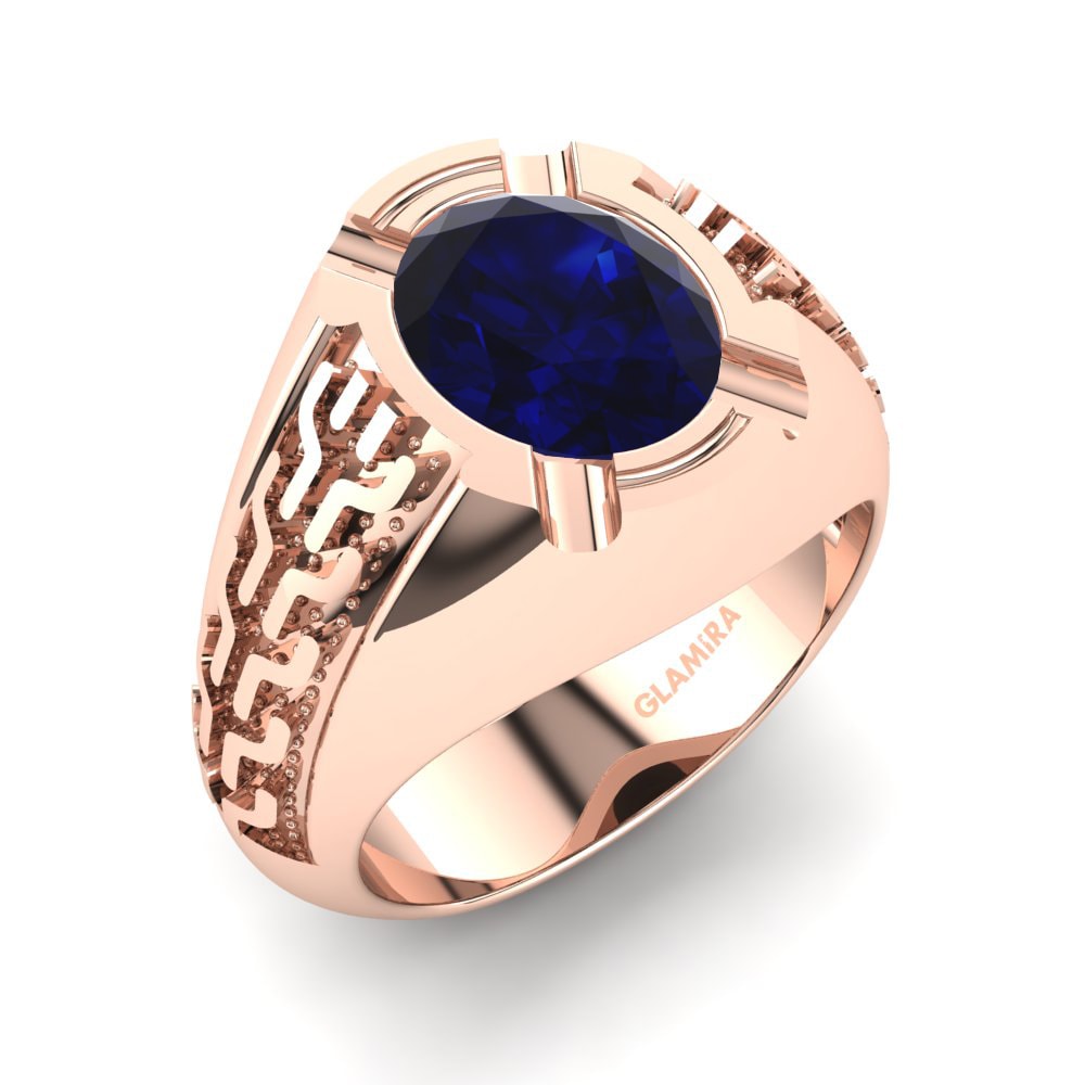 9ct Rose Gold Sapphire Men's Ring Baynard