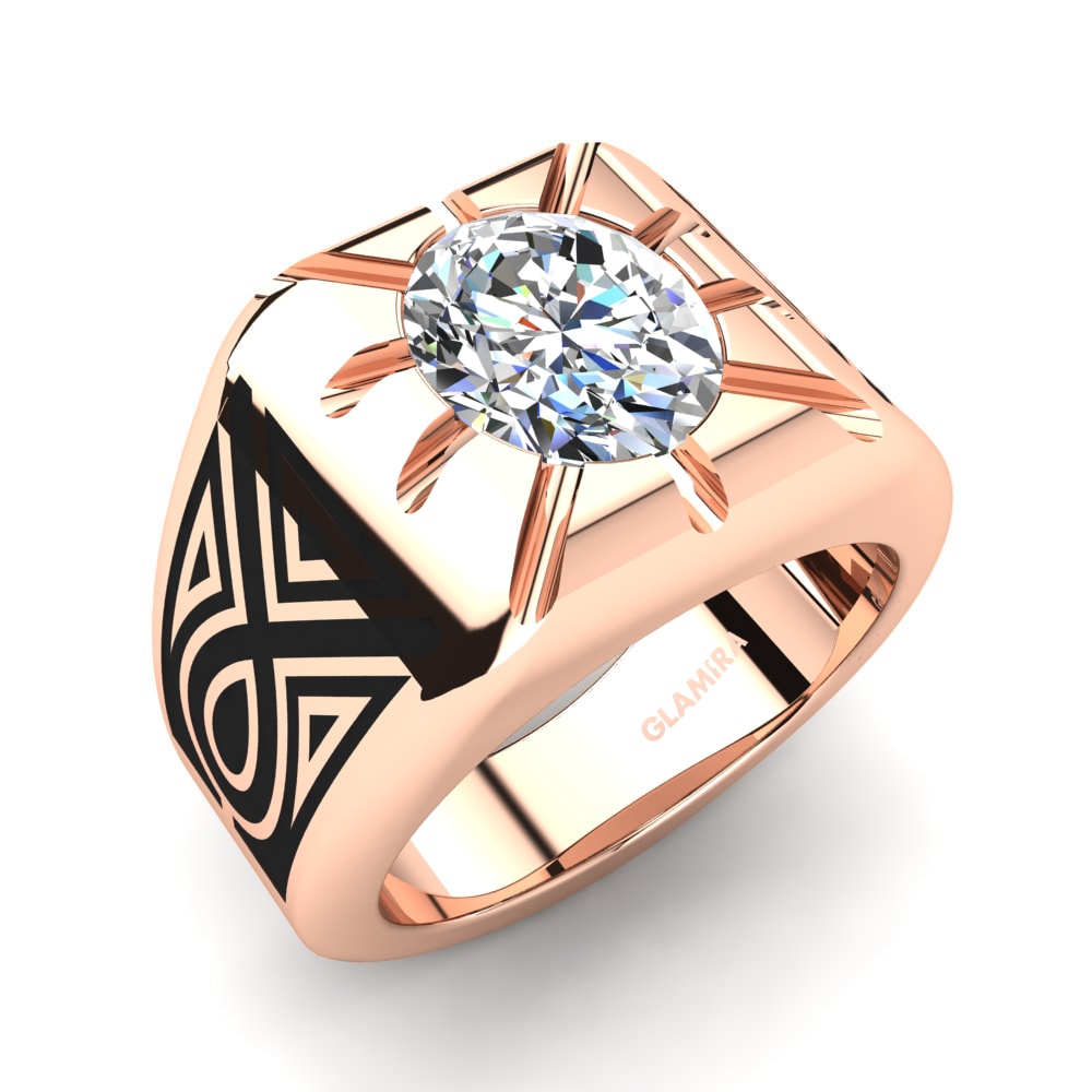 Oro Rosso 585 Moissanite Anello da uomo Coalton