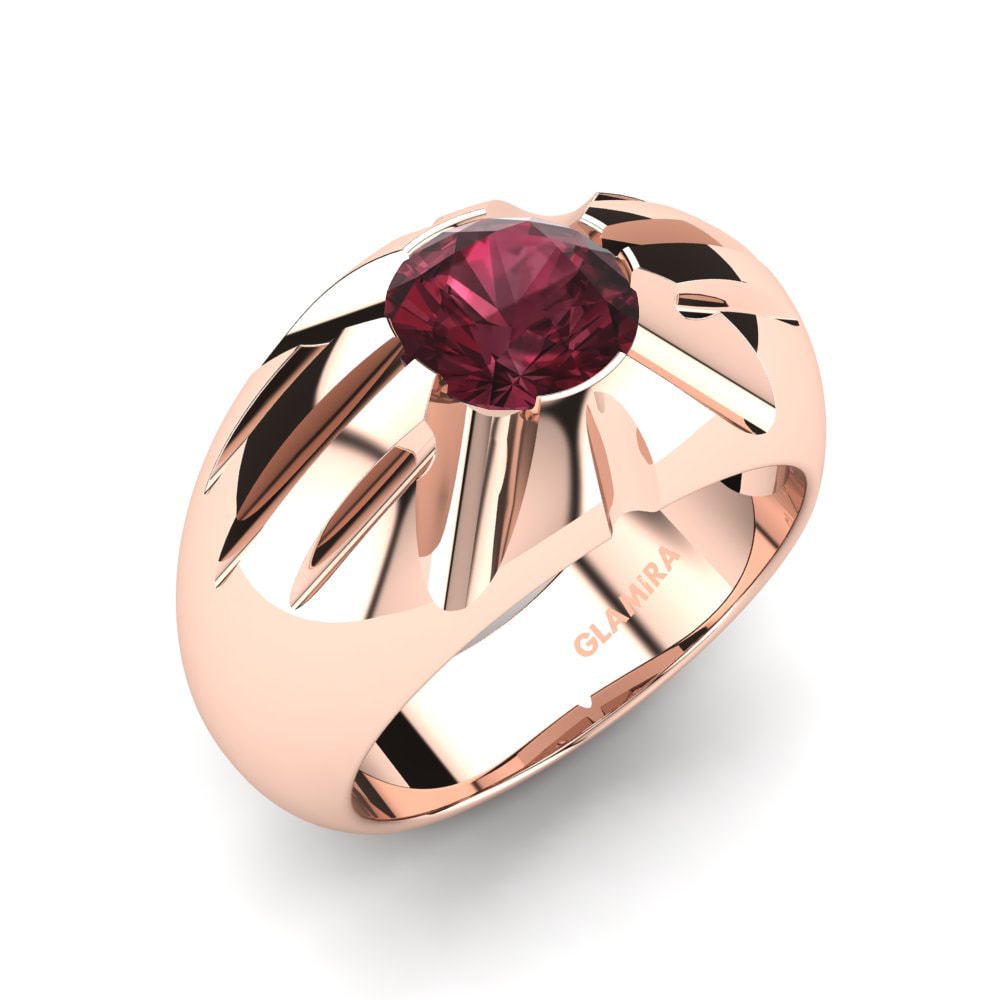 Oro Rosso 750 Granato Anello da uomo Machis
