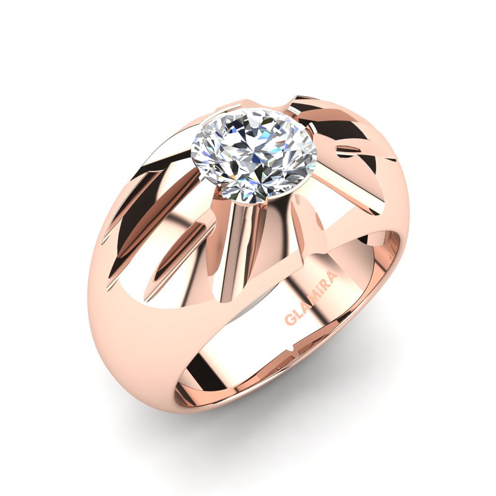 Oro Rosso 585 Moissanite Anello da uomo Machis