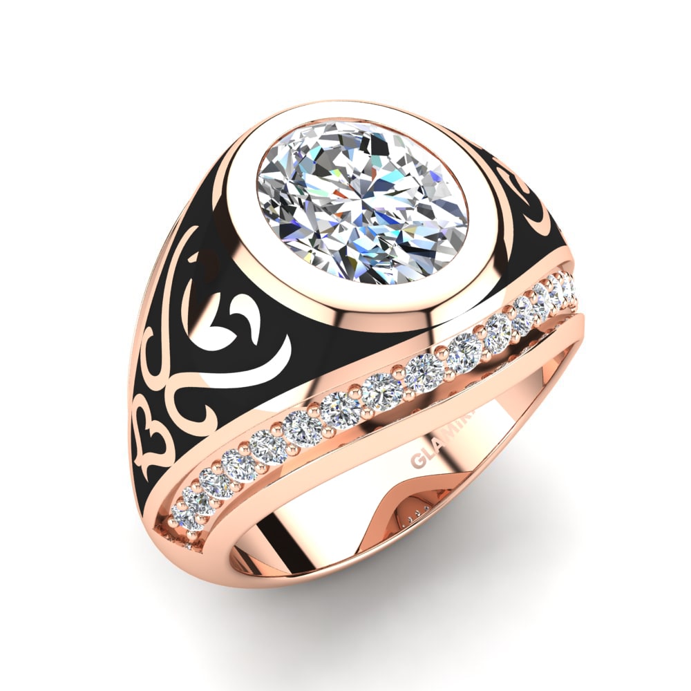 Oro Rosso 585 Moissanite Anello da uomo Todrick