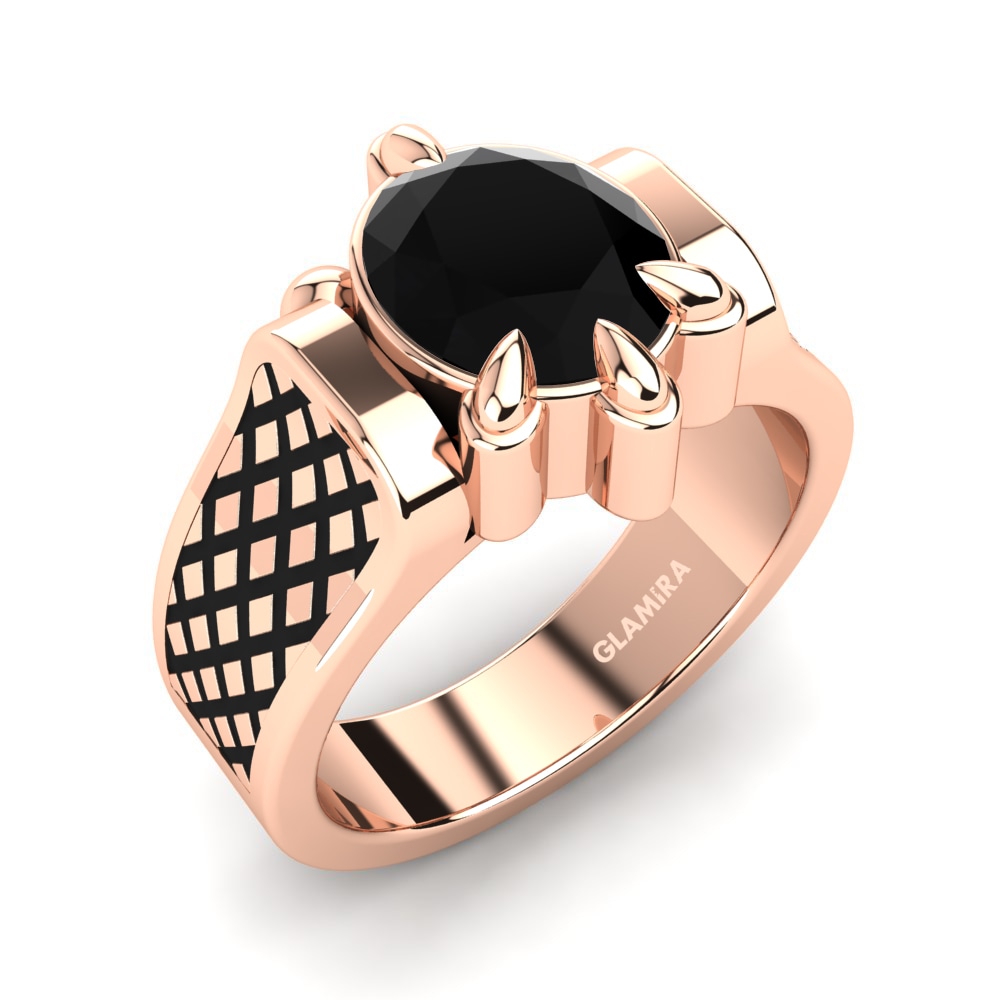 Oro Rosso 750 Zaffiro Nero Anello da uomo Vorian