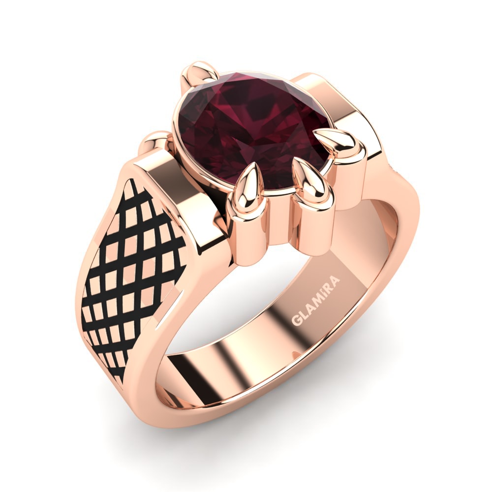 Oro Rosso 750 Granato Anello da uomo Vorian