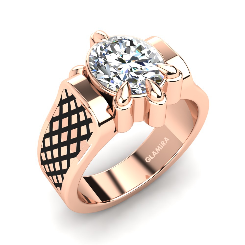 Oro Rosso 585 Moissanite Anello da uomo Vorian