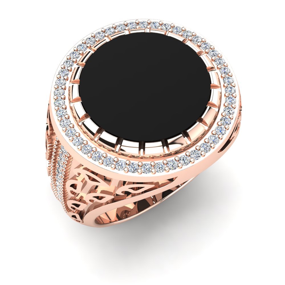 18ct Rose Gold Diamond Men's Ring Valdimar