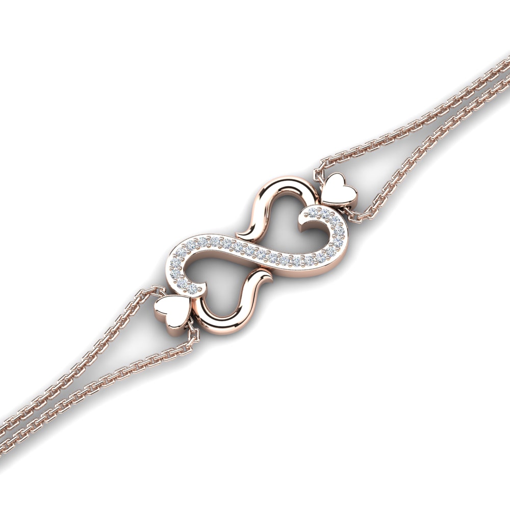 18k Oro Rosa Diamante cultivado en laboratorio Pulsera de Mujer Mallorca