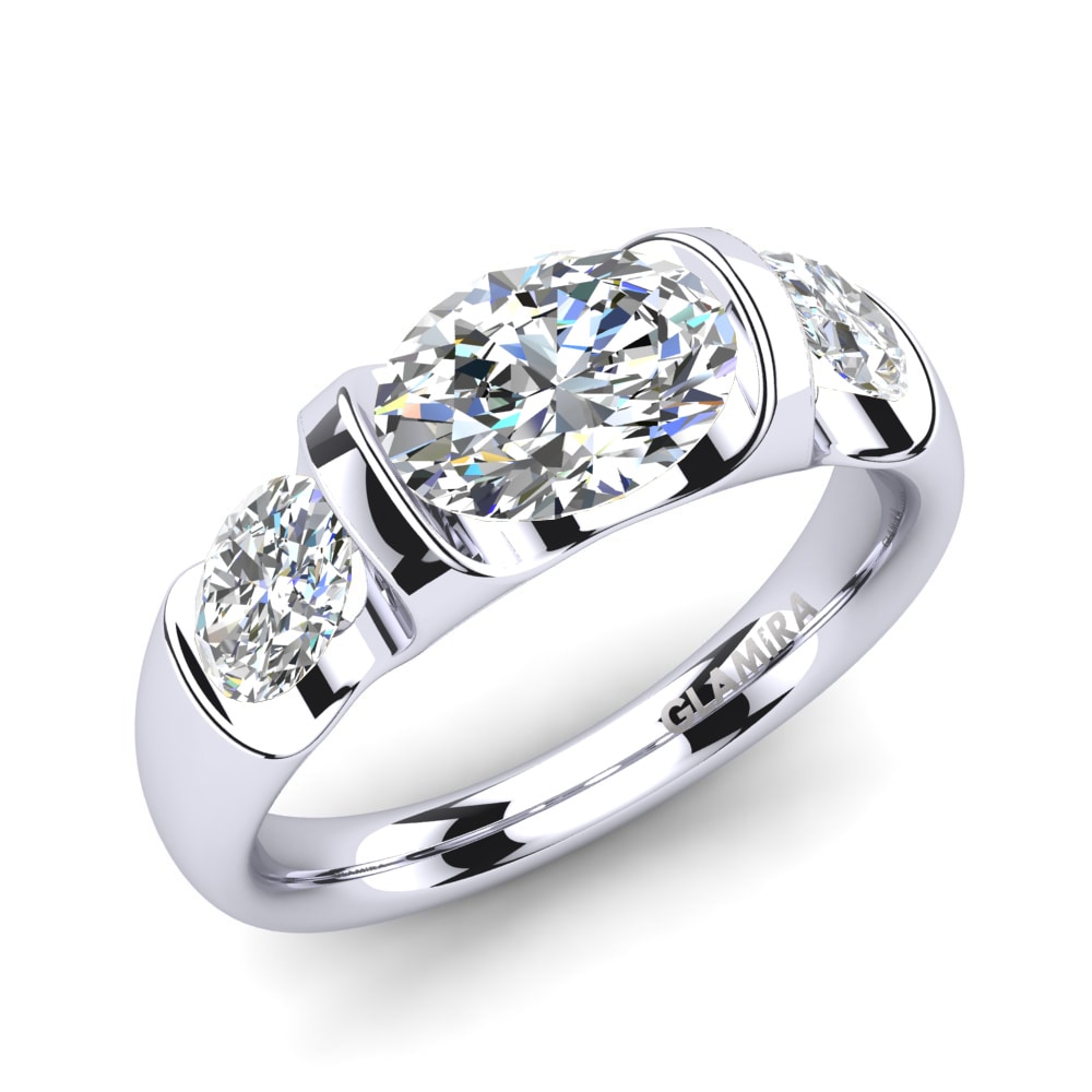 925 Prata de lei diamante-safira Anel de Noivado Manipure