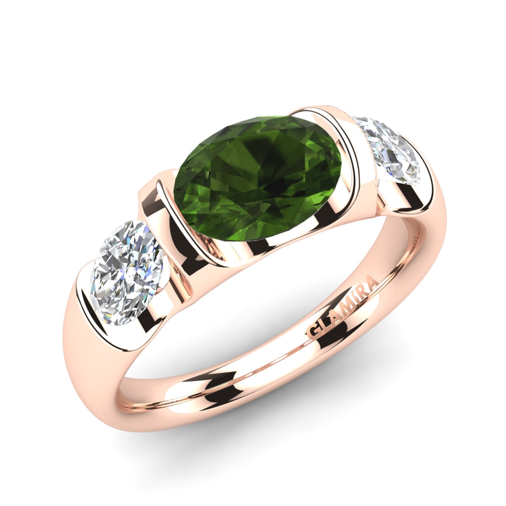 Tourmaline Verte Bague de fiançailles Manipure
