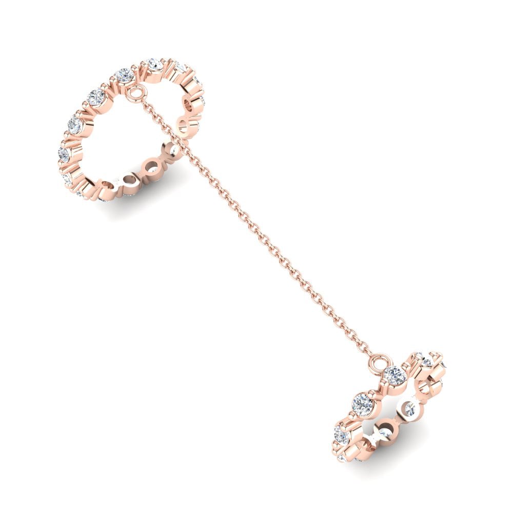 Hoops Knuckle Rings Marise 585 Rose Gold White Sapphire