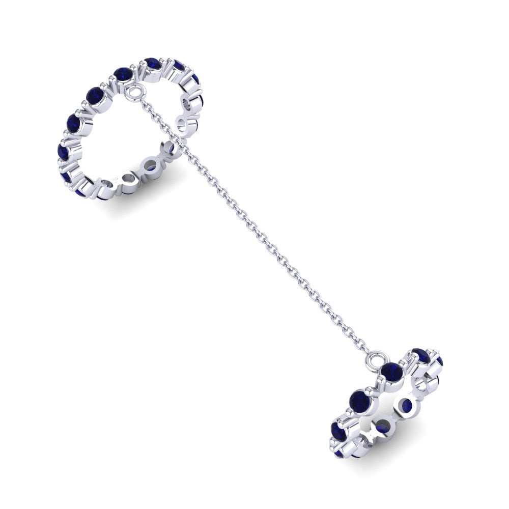 950 Palladium Sapphire Knuckle Ring Marise