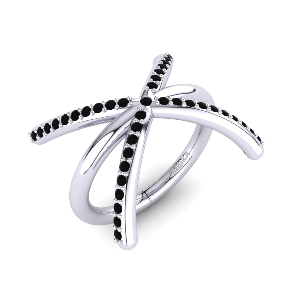 950 Palladium Black Diamond Knuckle Ring Marpessa