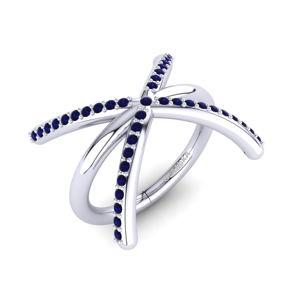 950 Palladium Sapphire Knuckle Ring Marpessa