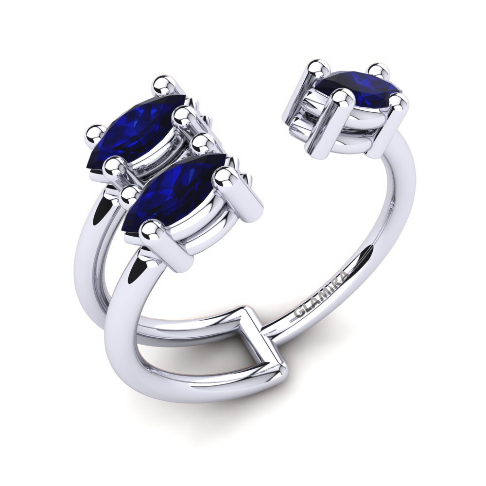 950 Palladium Sapphire Knuckle Ring Meliora