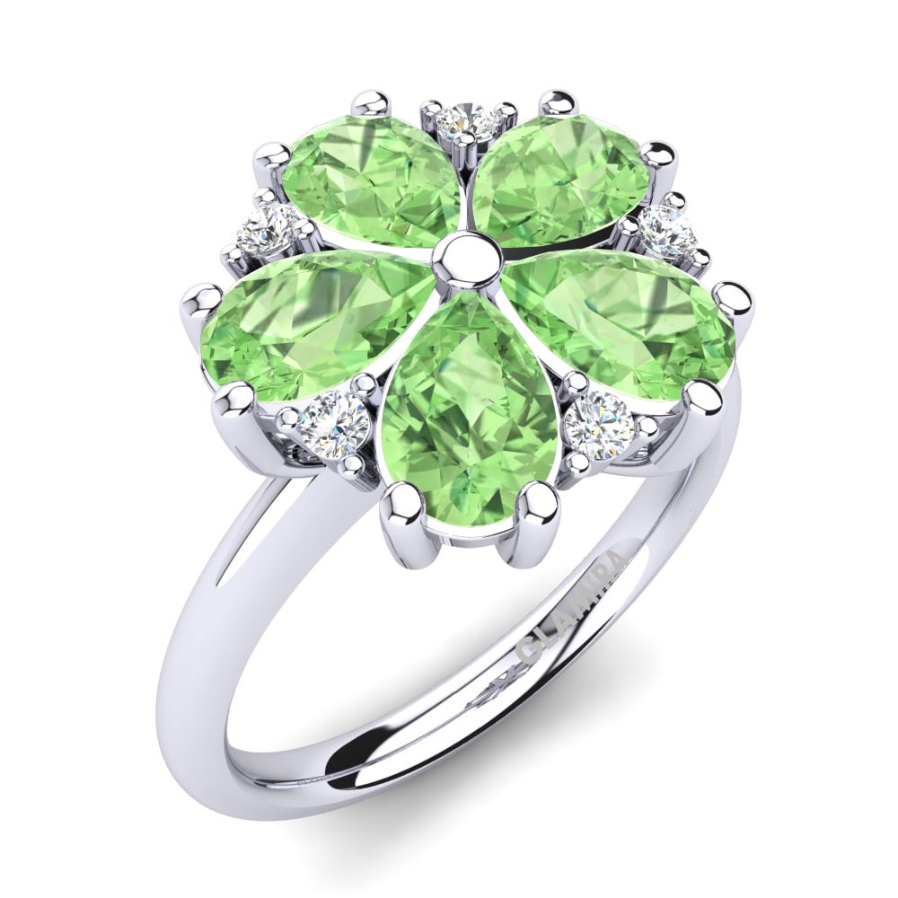 Buy 1.65 Carat Pear cut Green Amethyst 9ct White Gold GLAMIRA Ring ...