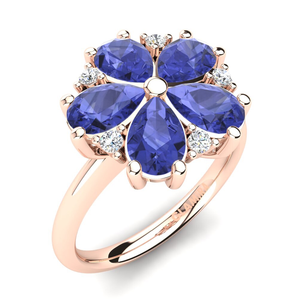 14ct Rose Gold Tanzanite Ring Merida