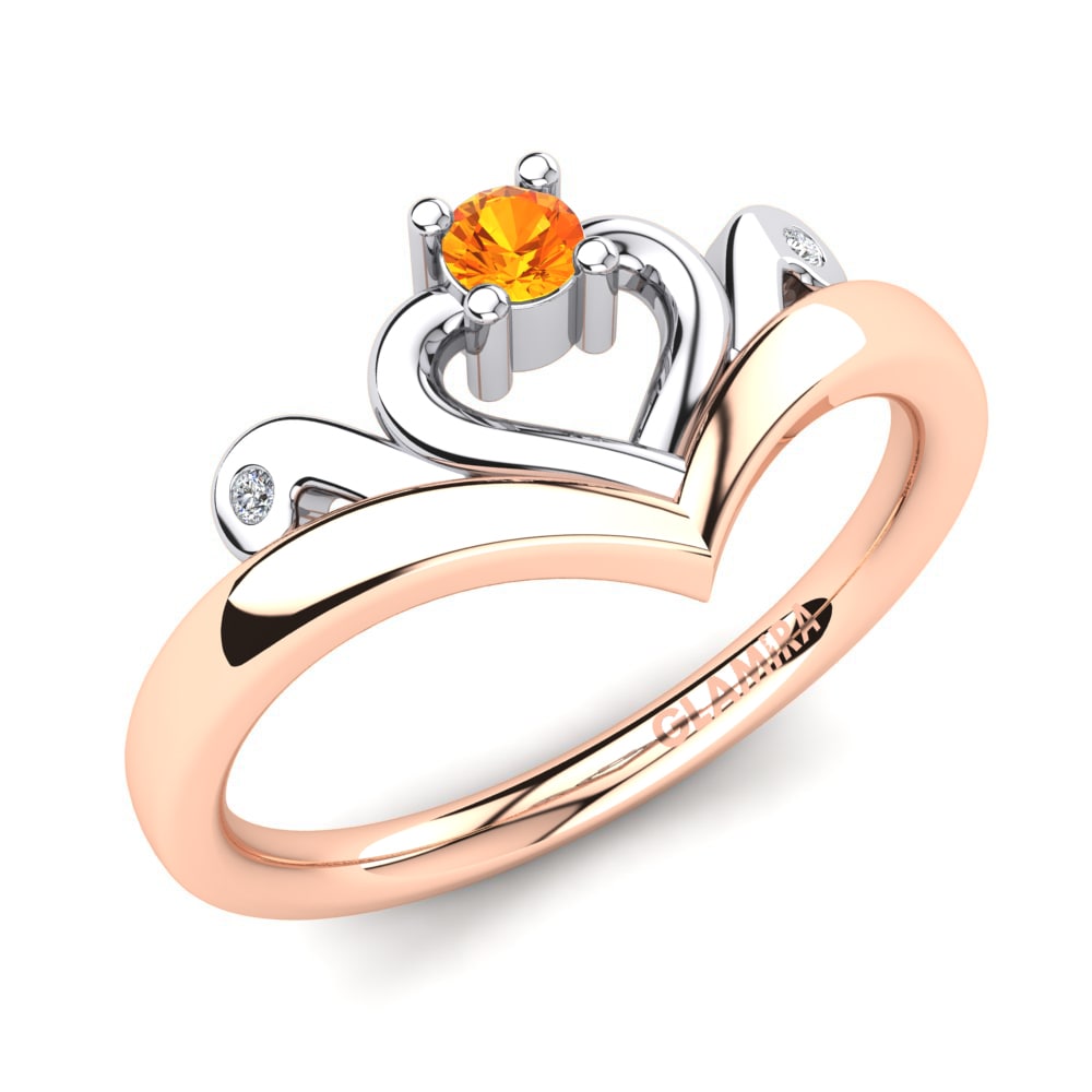 9k Rose & White Gold Citrine Ring Miercoles