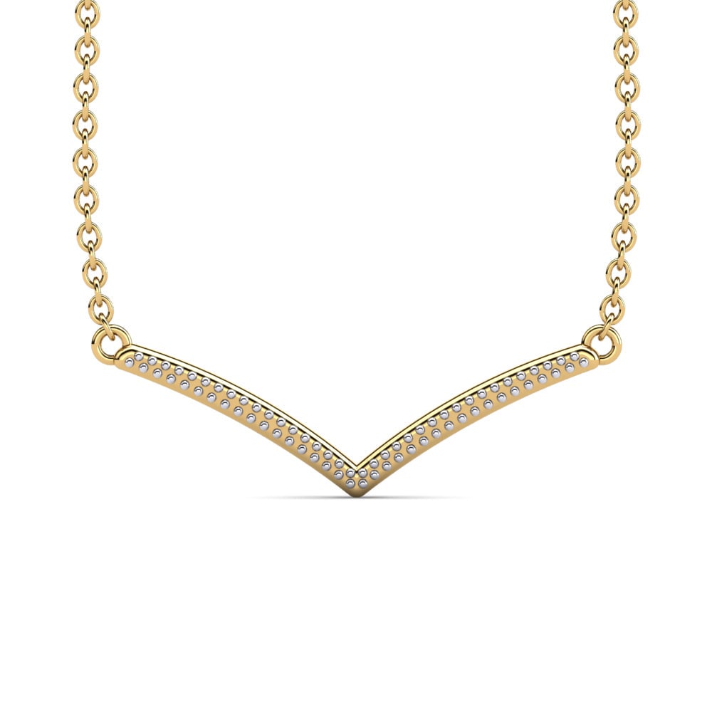 18k Yellow & White Gold Bead Necklace Missolonghi