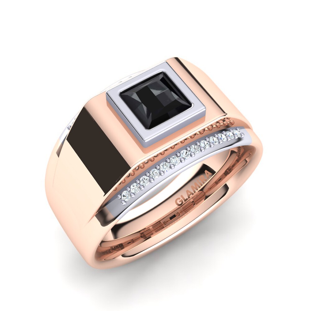 585 Rot & Weißgold Labor-gezüchteter Diamant Herrenring Monte