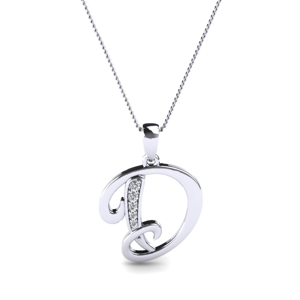 Weißgold 585 Initials Anhänger D