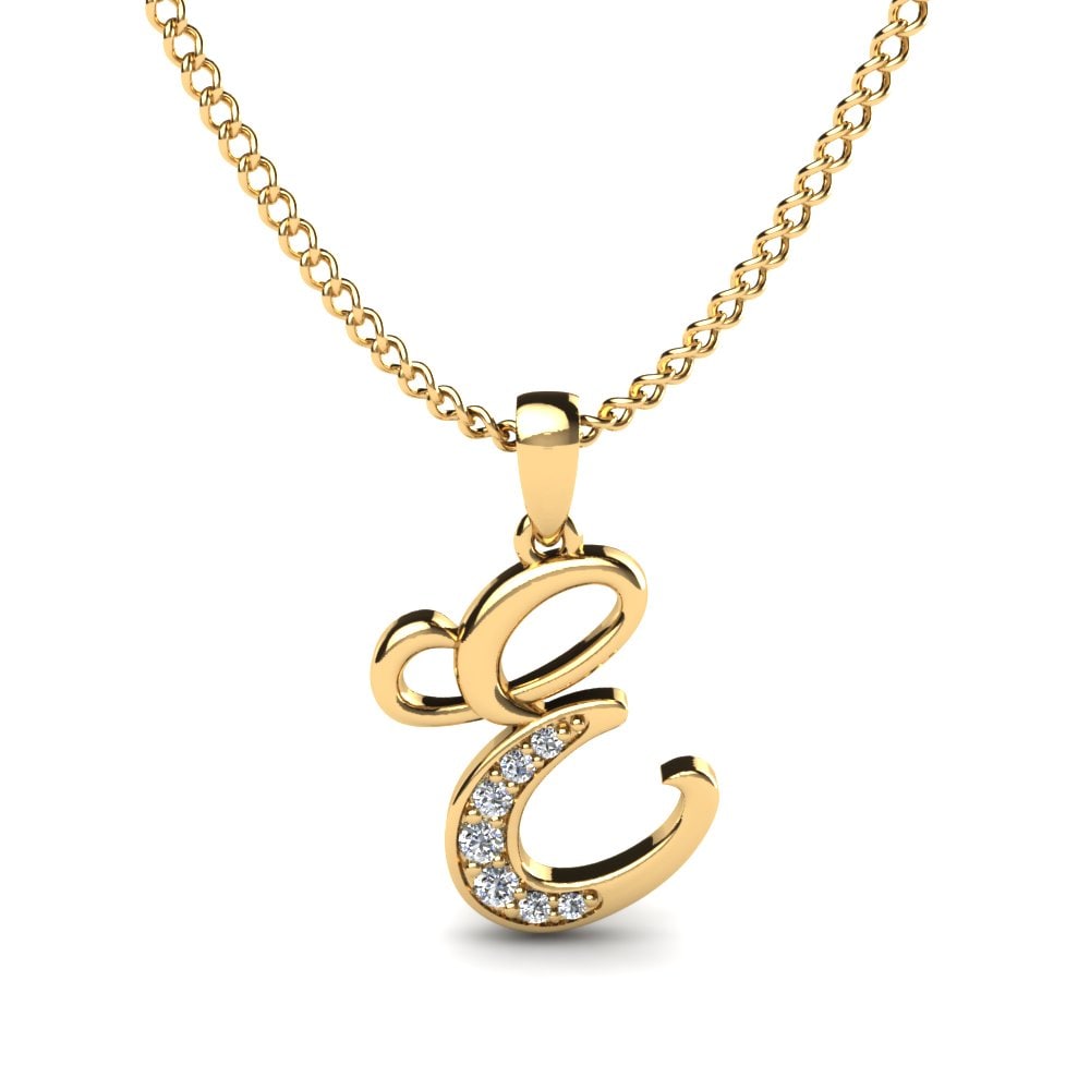 Gelbgold 585 Initials Anhänger E
