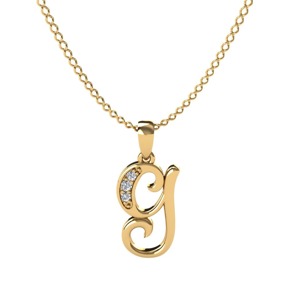Labor-gezüchteter Diamant Initials Anhänger G