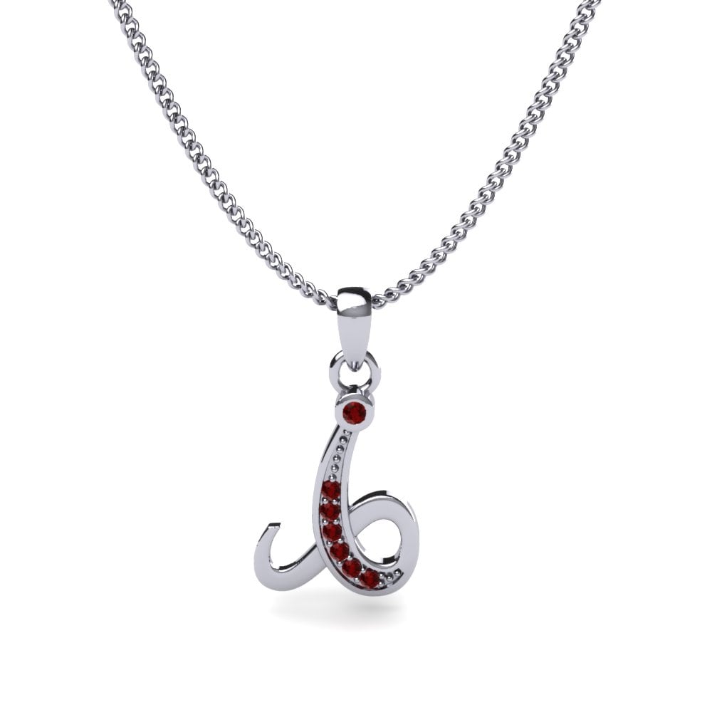 Roter Zirkonia Initials Anhänger I