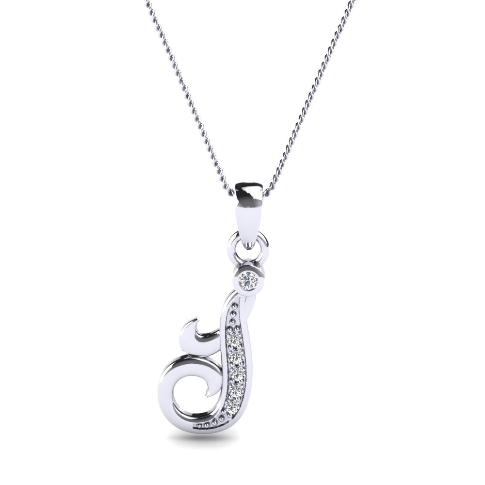 Labor-gezüchteter Diamant Initials Anhänger J