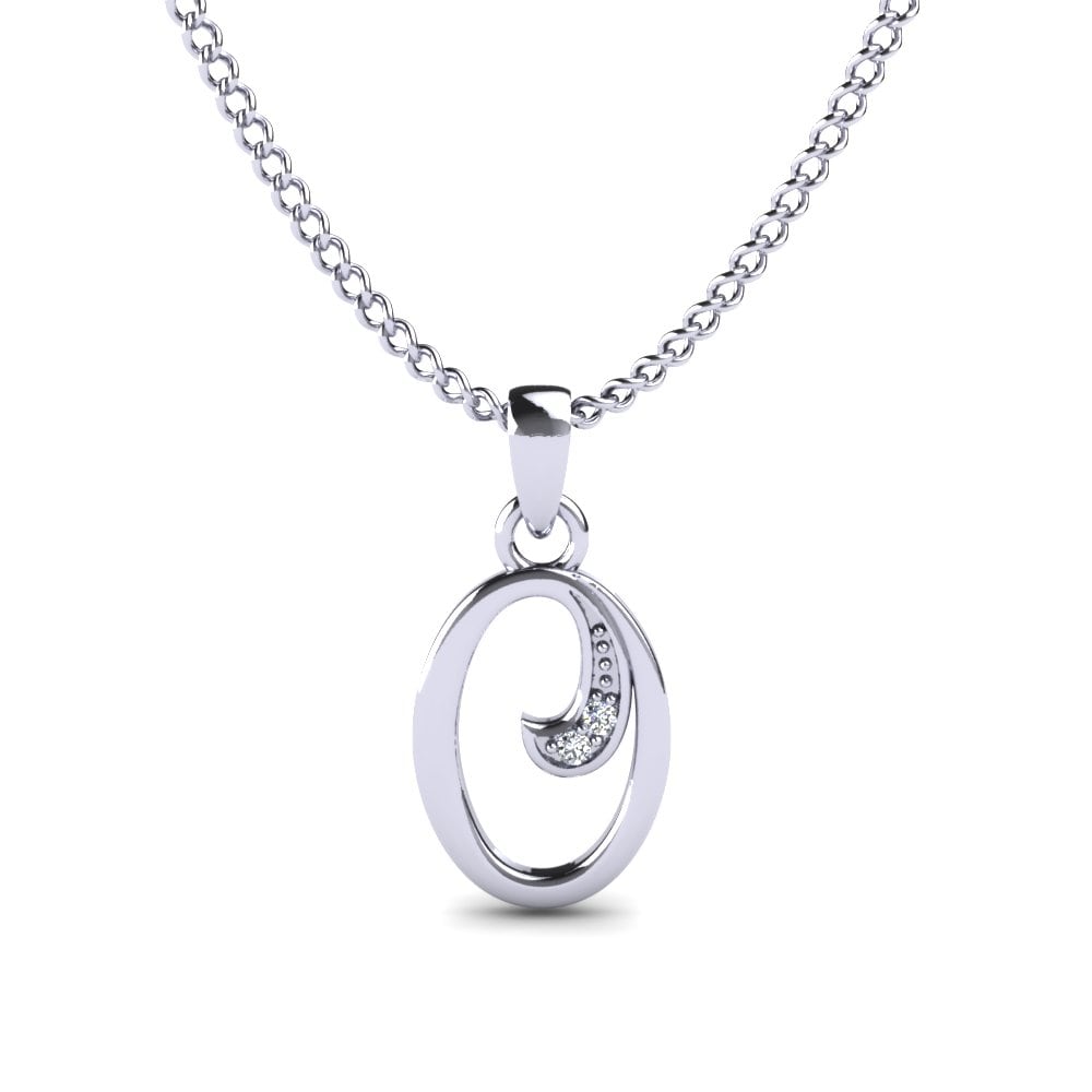 Labor-gezüchteter Diamant Initials Anhänger O