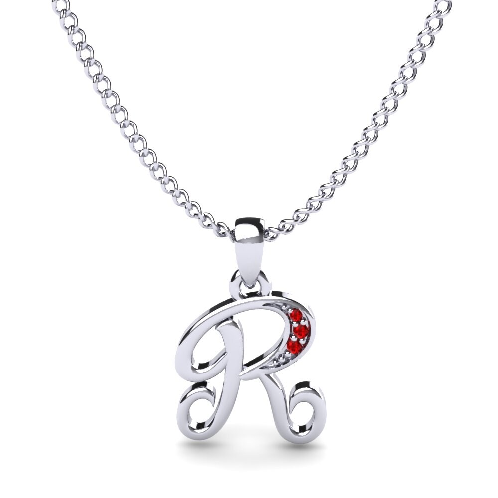 Roter Zirkonia Initials Anhänger R