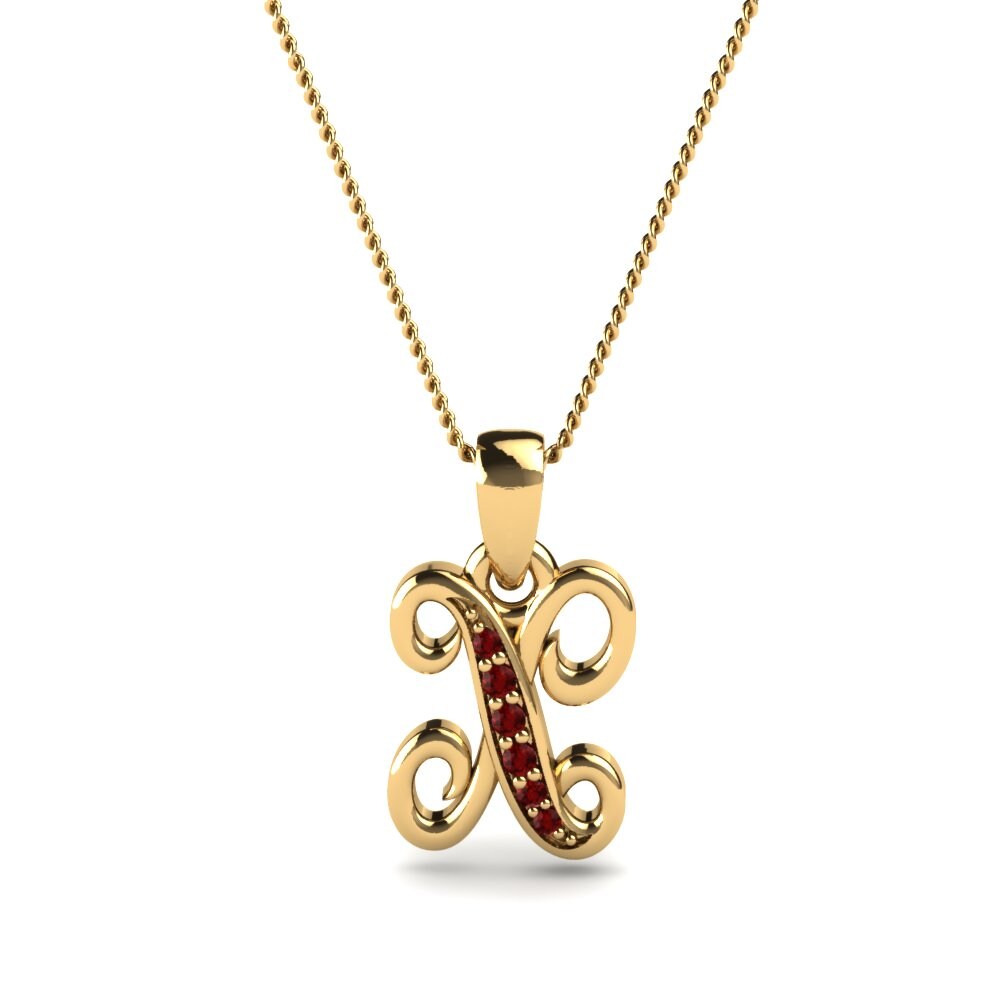 Roter Zirkonia Initials Anhänger X