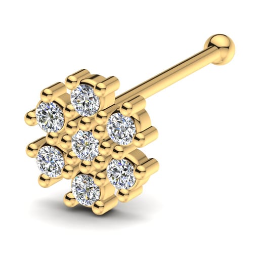 Piercing Nariz Mechelle Oro Amarillo 585 & Diamante