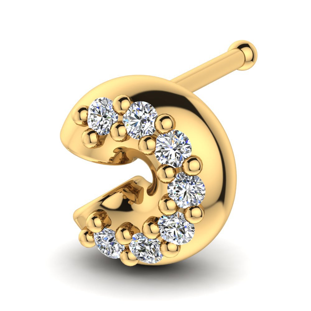 14k Yellow Gold Nose Pin Aloise