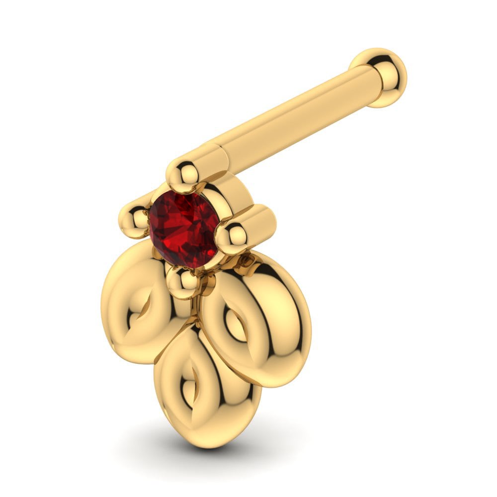 Ruby 9k Yellow Gold Nose Pin Aloma