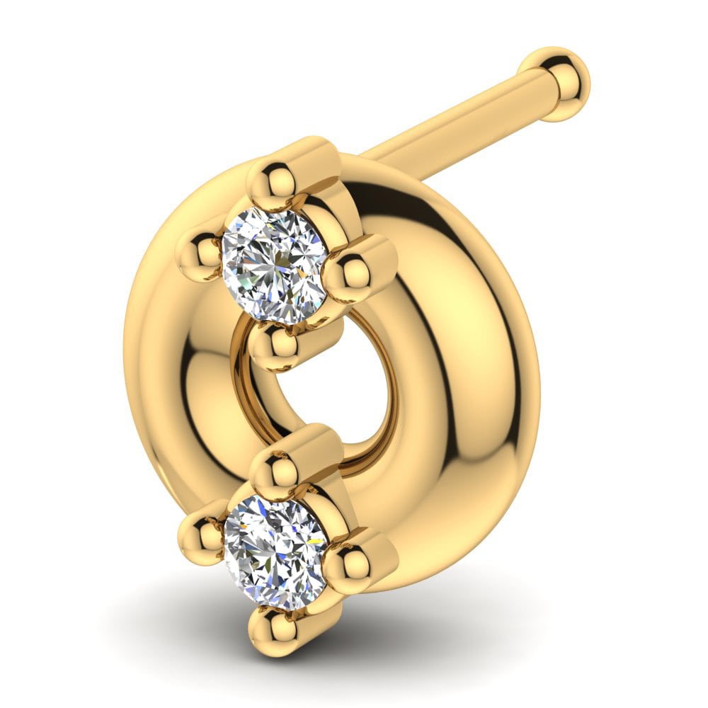 18k Yellow Gold Nose Pin Devica