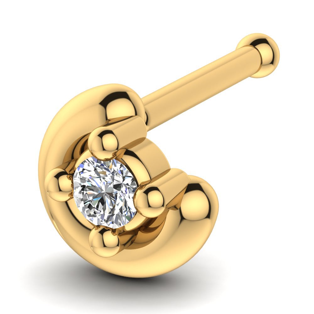 14k Yellow Gold Nose Pin Florka