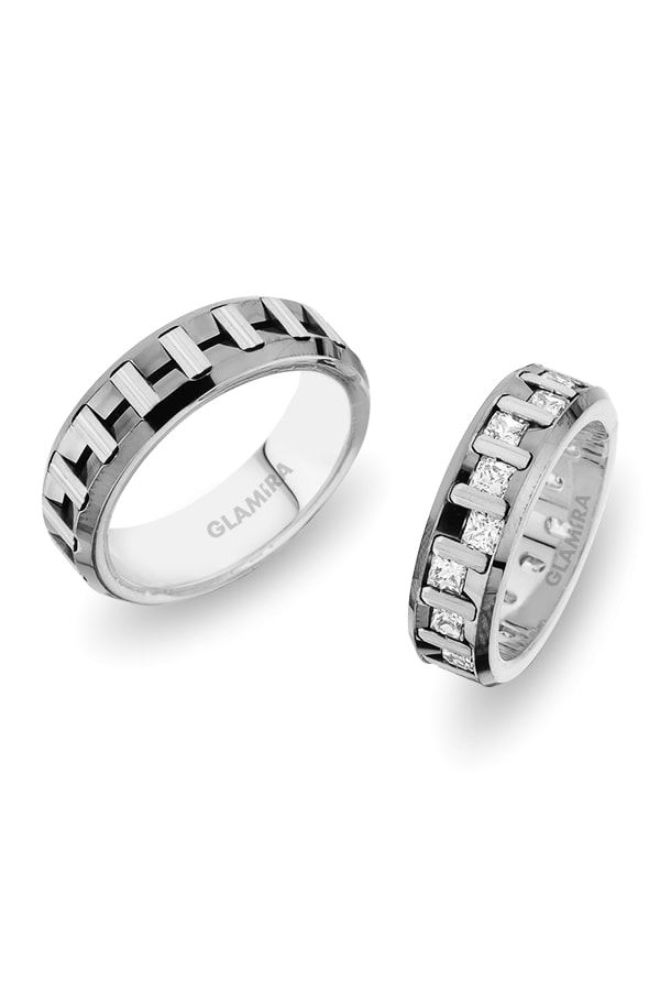 White Silver Diamond Wedding Ring Serenity Ways