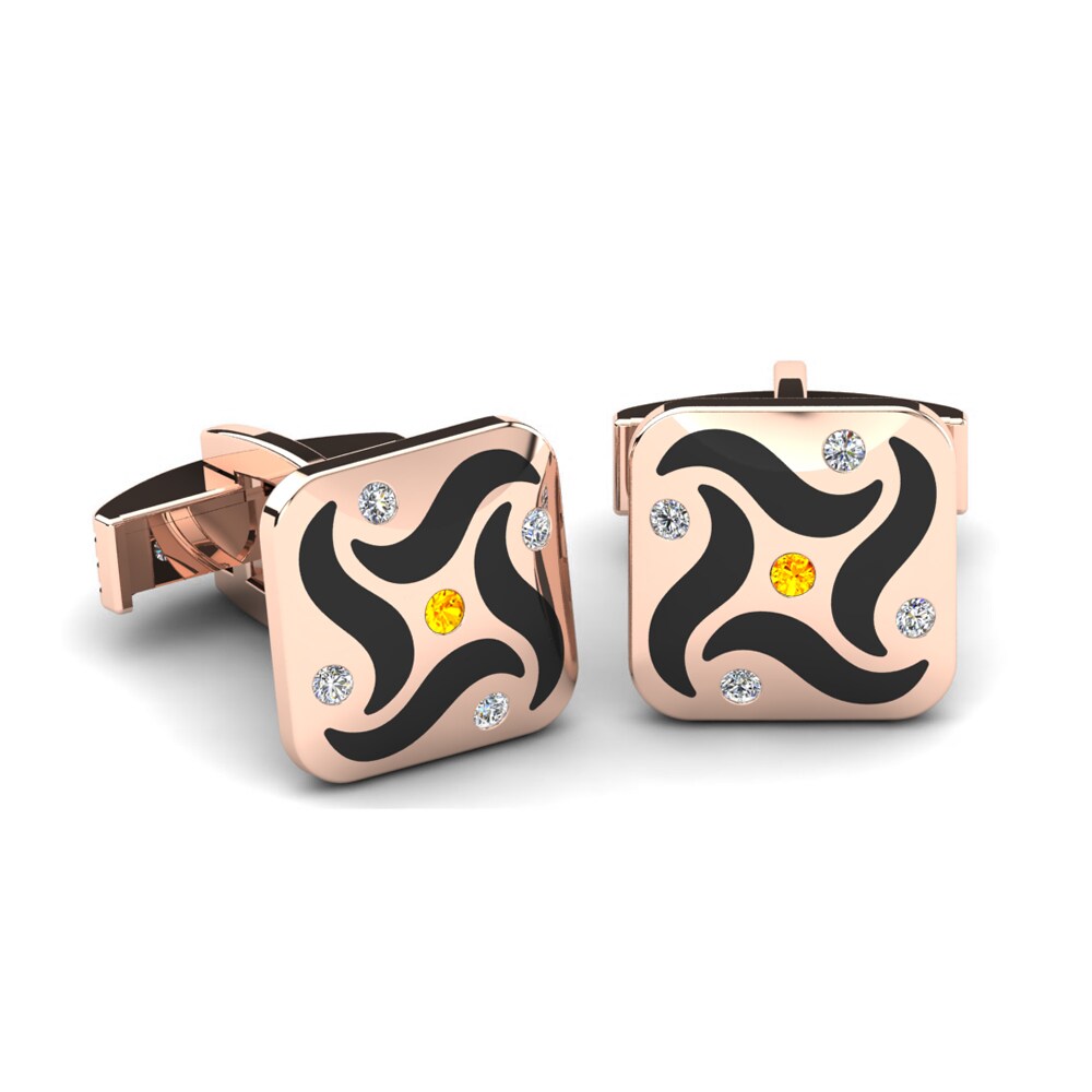 14ct Rose Gold Citrine Cufflink Nicandro