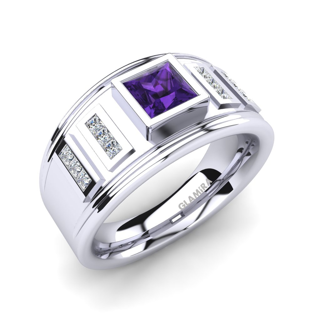 950 Palladium Amethyst Men's Ring Norberto